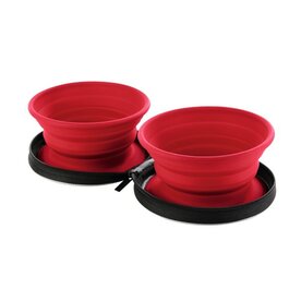 Bowl Travel with bag List 750 ml Silicone red