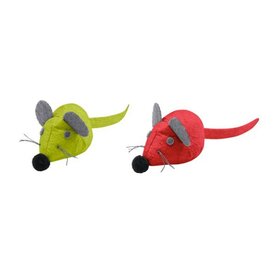 Hunter Katzenspielzeug "By Laura" Maus Rund, Rot, Hellgr&uuml;n