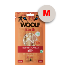 Woolf Earth Noohide M Flat Bar With Beef 90G