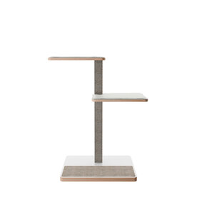 Cat tree Owen 2 + SA 109 cm Wood/Sisal/Polyester white/grey/grey