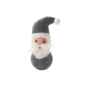 Toy Cat Barrow Santa Claus Wool felt white/grey