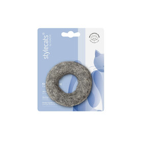 Toy Cat Feltring 4 cm Wool felt light grey