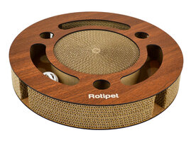 Cat Scratcher-Wheel -Dark Wood