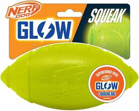 Nerf 7in TPR Ultra GLOW Classic Squeak Football -Green