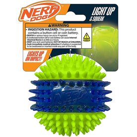Nerf 7in TPR Squeak Spike Barbell -Light Blue/Green