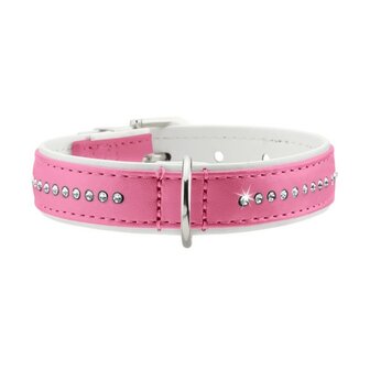 Hunter Halsband Modern Art Luxus 24/11 Nickel Kunstleder, Pink/ Wei&szlig;, 17,0-20,5 Cm  1