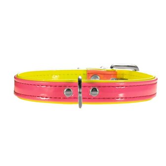 Hunter Halsband Modern Art Neon 32/11  Kunstleder, Pink/Gelb, 24,0-28,5 Cm  1