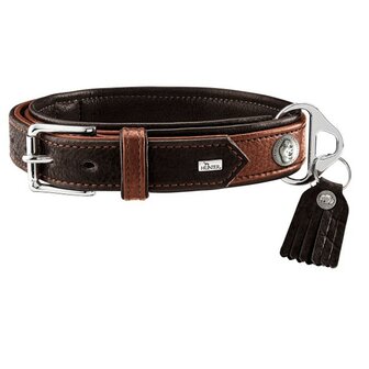 Hunter Halsband Cody Special, Xl Bisonleder, Cognac/Dunkelbraun  1