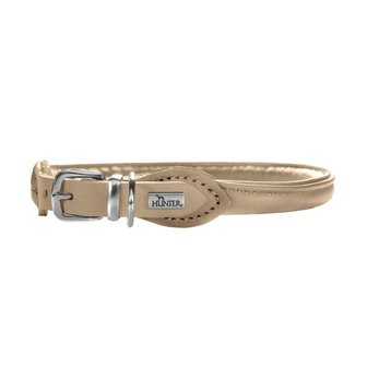 Hunter Halsband Round &amp; Soft Elk Petit, 32/6 Beige, Leder  1