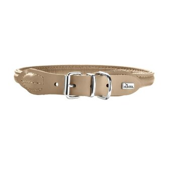 Hunter Halsband Round &amp; Soft Elk, 50/10 Beige, Leder  1