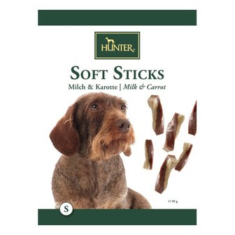 Hunter Hundesnack Soft Sticks Milk &amp; Carrot, S 90G  12