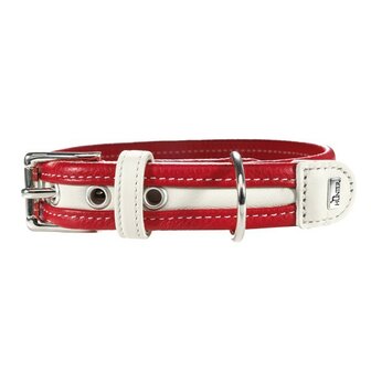 Hunter Halsband Madeira, 45 Beschichtetes Spaltleder Rot/Wei&szlig;  1