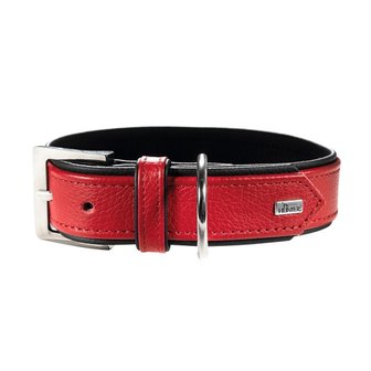 Hunter Halsband Capri, 35 Rot/Schwarz, Leder  1