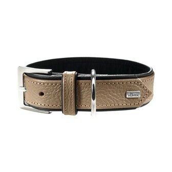 Hunter Halsband Capri, 35 Stone/Schwarz, Leder  1