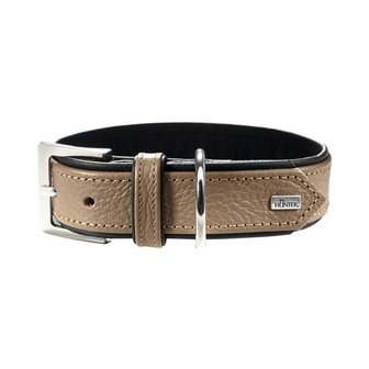 Hunter Halsband Capri, 40 Stone/Schwarz, Leder  1