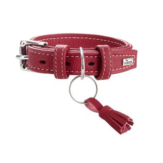 Hunter Halsband Cannes, 35 Rot, Leder  1