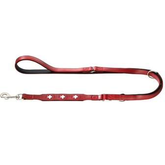 V-Leine Swiss 13/200 Rindsleder Rot/Schwarz 1