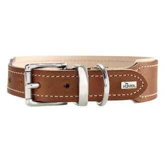 Hunter Halsband Virginia, 60 Rost/Beige, Leder  1