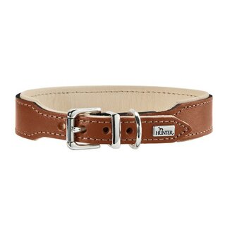 Hunter Halsband Virginia, 32 Rost/Beige, Leder  1