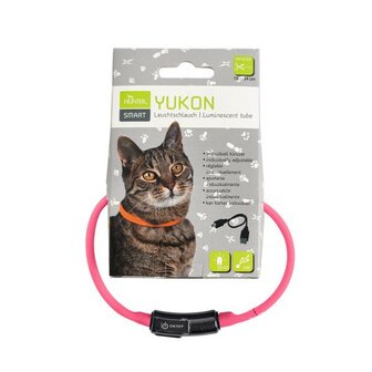 Hunter Led Silikon Leuchtschlauch, Yukon, Katze Universal 18-34 Cm, Pink, K&uuml;rzbar, Mit Usb Kabel  3