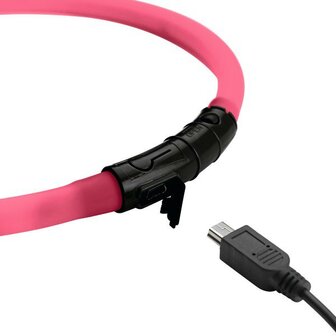 Hunter Led Silikon Leuchtschlauch, Yukon, Katze Universal 18-34 Cm, Pink, K&uuml;rzbar, Mit Usb Kabel  3