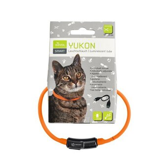 Led Silikon Leuchtschlauch, Yukon, Katze Universal 18-34 Cm, Orange, K&uuml;rzbar, Mit Usb Kabel  3