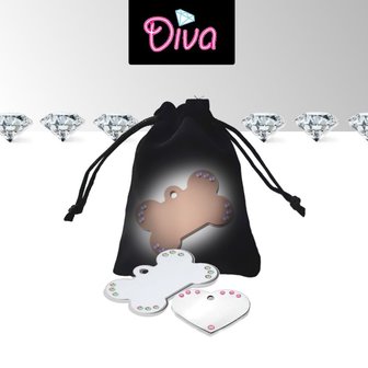 Diva Klein Heart Chroom With Pink Stone