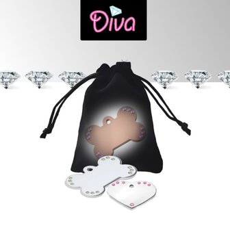 Diva Groot Heart Chroom With Pink Stones