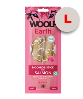 Woolf Earth Noohide L Stick With Salmon 85G