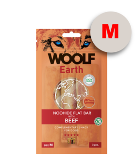Woolf Earth Noohide M Flat Bar With Beef 90G