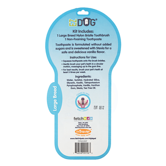 Ez Dog Toothbrush &amp; Toothpaste Kit For Large Breeds In Vanilla Mint Flavor