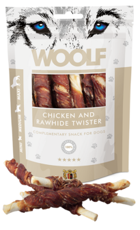Woolf classic chicken &amp; rawhide twister 100 gram