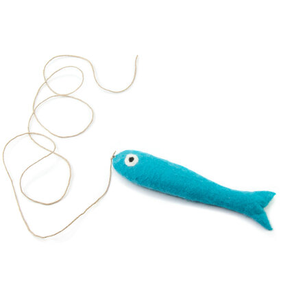 Cat toy Toller Hecht with cord blue 3 cm 3