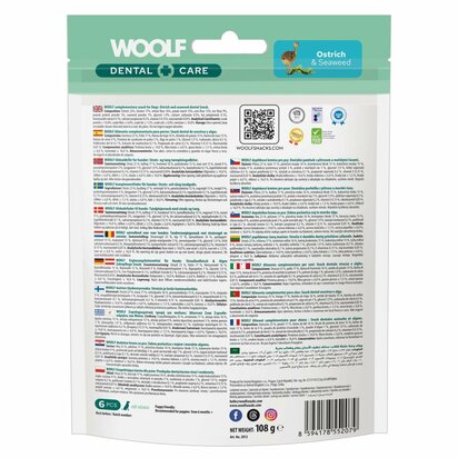 WOOLF Dental Care 6 pcs 108 GR Struisvogel & Zeewier BAR