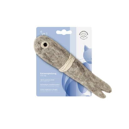 Toy Cat Pike w line Wool felt grey