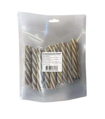 Collageen Stick Eend Gedraaid  20 stuks 500 Gram 12 x 1.5 cm (21145)