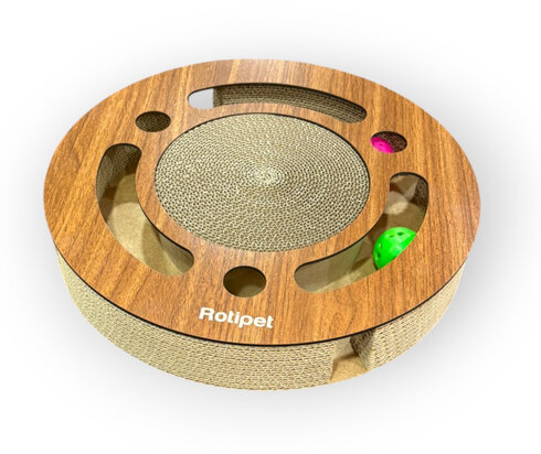 Cat Scratcher-Wheel -Light Wood