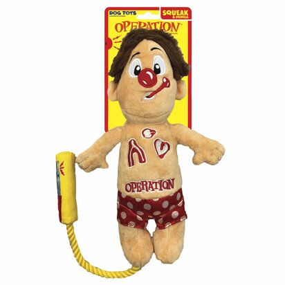 Hasbro 12in Operation Cavity Sam Squeak and Crunch with Rope - Tan-Red-Yellow