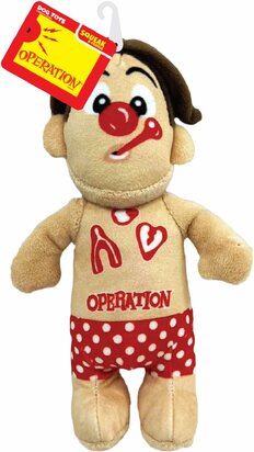 Hasbro 10in  Operation Squeak and Crinkle Cavity Sam -Tan-Red