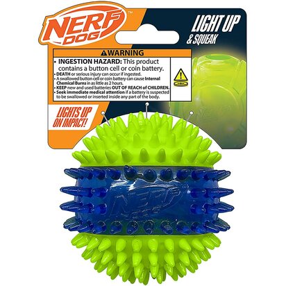 Nerf 7in TPR Squeak Spike Barbell -Light Blue/Green