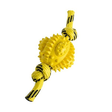 Toy Hund Spike Ball Mit Kordel 30 Cm Gummi Farblich Sortiert 3