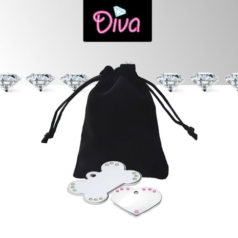 Diva Groot Heart Chroom With Pink Stones