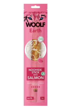 Woolf Earth Noohide Xl Stick With Salmon 85G