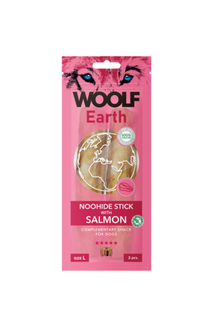 Woolf Earth Noohide L Stick With Salmon 85G