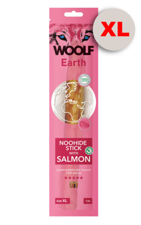 Woolf Earth Noohide Xl Stick With Salmon 85G