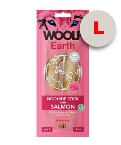 Woolf Earth Noohide L Stick With Salmon 85G