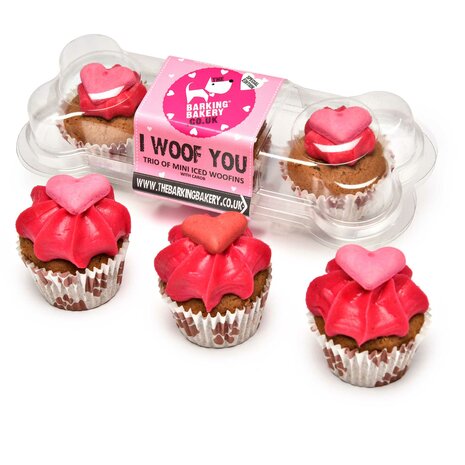 I Woof You Valentines Mini Iced Trios 6 st.