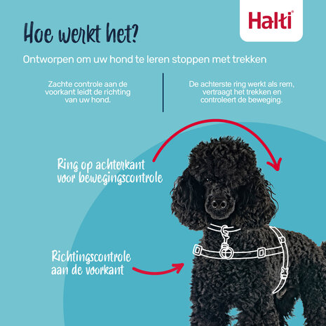 Halti Front Control Harness Black/Red Large