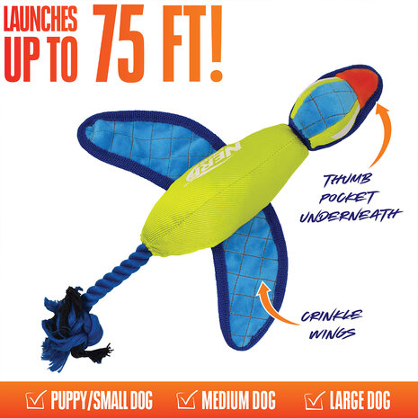 Nerf Dog Werpeend met vleugels 16.5 inch