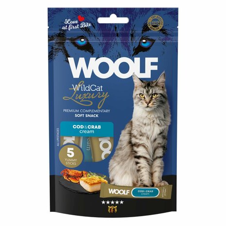WOOLF WildCat Luxury Cat Cream 5 pcs - Kabeljauw & Krab